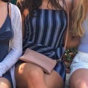 Navy Striped Tie Mini Dress